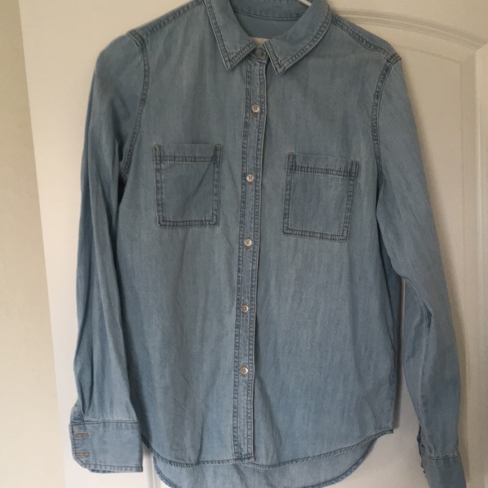 Denim button up blouse
